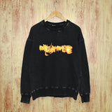Purple Brand Distressed Sweatshirt Retro Vintage Crew Neck Sweater