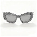 Trendy punk glasses asymmetrical dark cat eyes