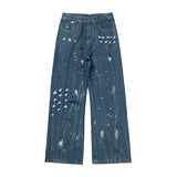 Gallery Dept Sweatpants Hand-painted splashed ink letter straight denim casual trousers