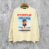 Purple Brand Long Sleeve T-Shirt Fashion Loose Long Sleeve Top