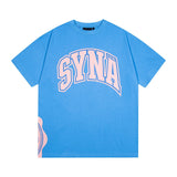 Synaworld T Shirts central cee Short Sleeve Classic Letter Print Loose Casual T-Shirt
