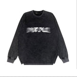 Purple Brand Distressed Long Sleeve Shirt Fashion Distressed Loose Long-sleeved Top