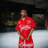 Mixed Emotion T-Shirt Embroidered polo shirt lapel casual loose short sleeve