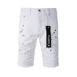 Purple Brand Denim Shorts High Street White Paint Dot