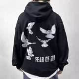 Men Vintage T-Shirts vintage dove vintage hooded sweater wash water do old casual