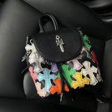 Chh Chrome Heart Leather Bag Cowhide Ladies Backpack Mini Backpack