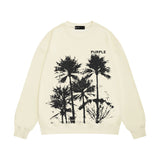 Purple Brand Sweatshirt Loose Crew Neck Sweater
