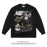 Nba Long Sleeve Shirt American Vintage Printed Long Sleeve T-shirt Cotton Loose round Neck Men and Women