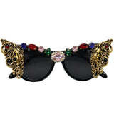 Trendy Punk Glasses Vintage Diamond Set