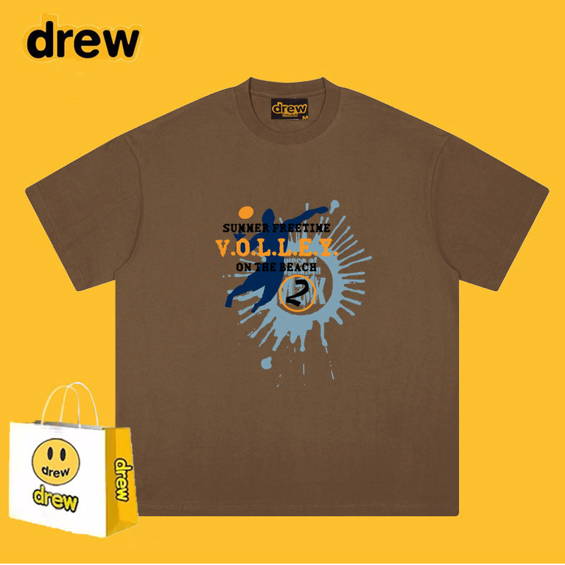 Drew T Shirts Cotton Short-Sleeved Printed T-shirt