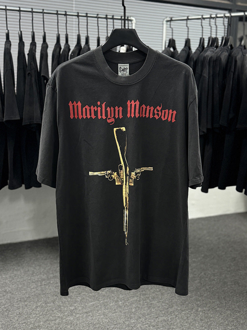 Men Vintage T-Shirts "Marilyn Manson" Saint Michael T-Shirt
