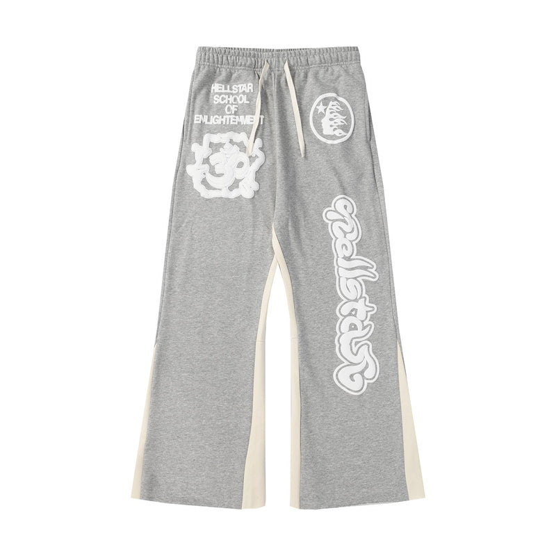 HS Sweatpants Patchwork Retro Puff Print Pure Cotton