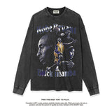 Nba Long Sleeved Shirt Autumn and Winter Loose Trendy Brand Long Sleeve T-shirt Pure Cotton Fashion