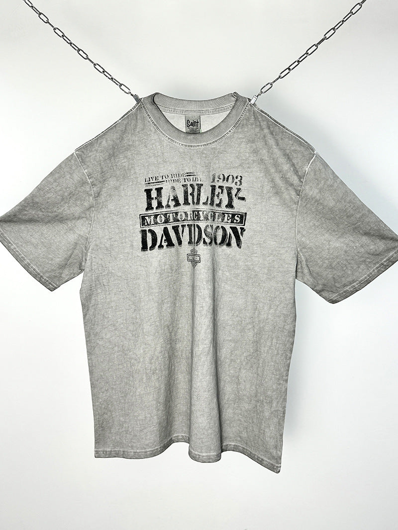 Men Vintage T-Shirts "Harley Davidson" Saint Michael T-Shirt
