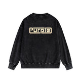 Purple Brand Distressed Sweatshirt Retro Vintage Crew Neck Sweater