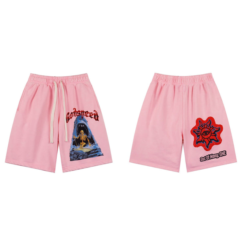 Godspeed Shorts Summer GOD Skull Eye Pattern Casual Loose Shorts