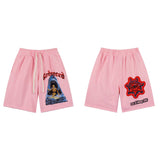 Godspeed Shorts Summer GOD Skull Eye Pattern Casual Loose Shorts