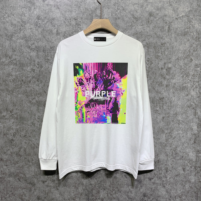 Purple Brand Long Sleeve T-Shirt Fashion Loose Long Sleeve Top