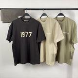 Fog Essentials T shirt Flocking Logo '1977' Loose T shirt