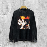 Purple Brand Distressed Long Sleeve Shirt Fashion Distressed Loose Long-sleeved Top