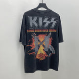 Men Vintage T-Shirts vintage European Tour Kiss Rock Band Short Sleeves