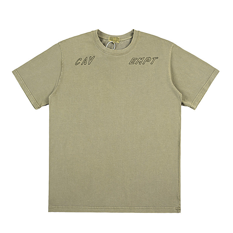 C.e t shirts washed batik round neck pullover short sleeve men and women
