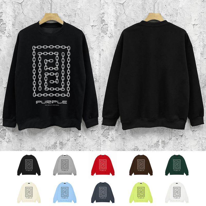 Purple Brand Sweatshirt Loose Crew Neck Sweater