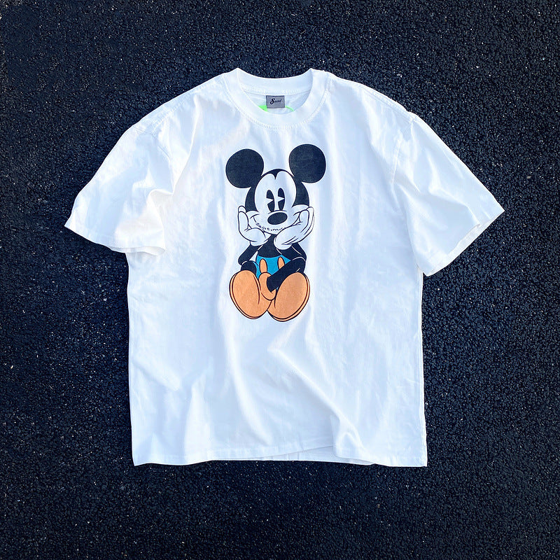 Mens Vintage T-Shirts SAINT MICHAEL CHO Mickey Print Old Vintage Wash T-Shirt