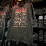 Pearl Jam T Shirts Nirvana RAMONES ACDC Washed Vintage Old Rock T-Shirt