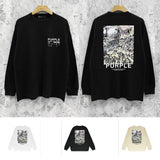 Purple Brand Long Sleeve T-Shirt Fashion Loose Long Sleeve Top