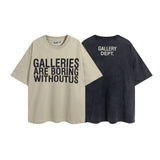 Gallery Dept T Shirts Short Sleeve T-shirt Gallery Dept Letters Print Washed and Worn Men and Women