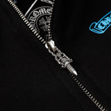 CHH Chrome Heart HoodieCH Premium Lightning Blue Zipper Hooded Sweater Jacket Cardigan