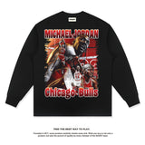 Nba Long Sleeve Shirt Long Sleeve T-shirt Autumn and Winter Men and Women Retro Washed Distressed