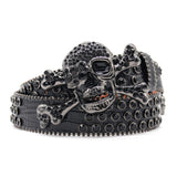 Hip-hop punk rhinestone belt skull accessories