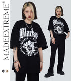 Y2g Shirts for Boys Blackair Vintage Print Short Sleeves Male Hip Hop Loose T-shirt