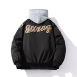 Mens Vintage Jackets Baseball Jacket Hooded Flight Suit Cotton Jacket