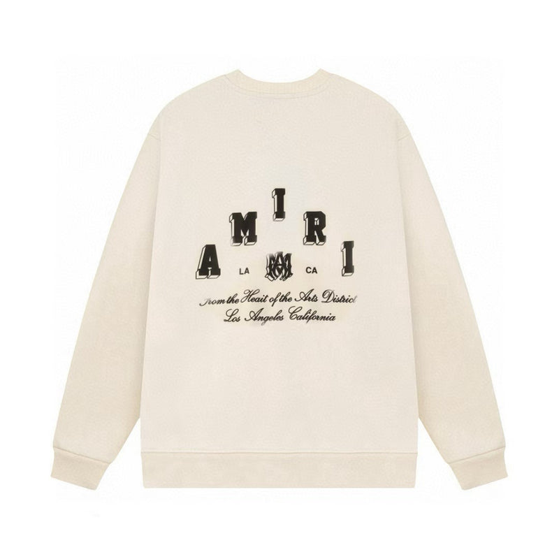 Amiri Sweatshirt Autumn and winter AMI front and rear LOGO letter pattern sweater men and women