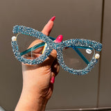 Trendy punk glasses rainbow frame retro