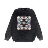 Purple Brand Distressed Long Sleeve Shirt Fashion Distressed Loose Long-sleeved Top