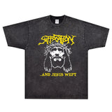 Rock Star T Shirt Suffocation and Jesus Wept T-shirt Rock Band American Style Loose Vintage Short Sleeve