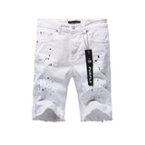 Purple Brand Denim Shorts High Street White Paint Dot