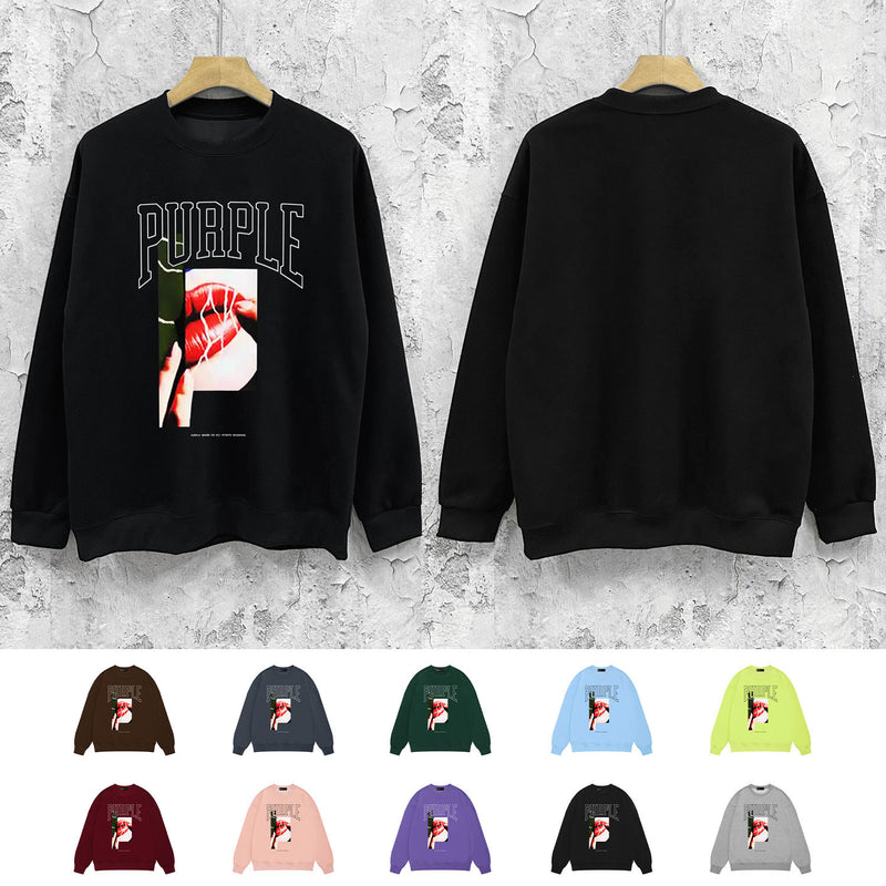 Purple Brand Sweatshirt Loose Crew Neck Sweater