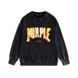 Purple Brand Distressed Sweatshirt Retro Vintage Crew Neck Sweater