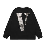 Vlone Sweatshirts Fall/Winter Dollar Big V Letter Crew Neck