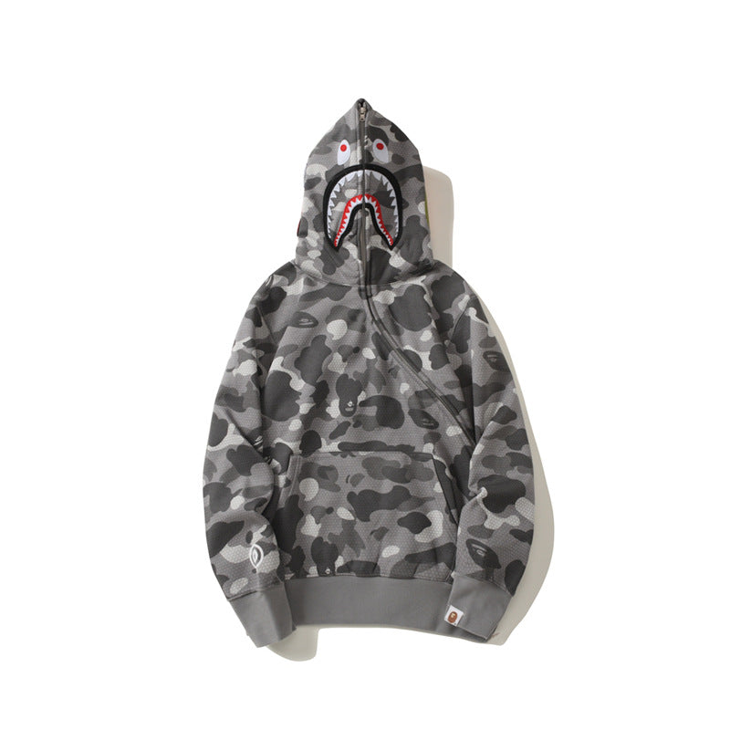 Bathing Ape Hoodie Zip Honeycomb Camo Kangaroo Pocket Sweater Pullover