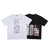 C.e t shirts creative geometric pattern round neck pullover short sleeve for men and women