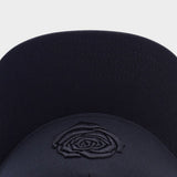 Trendy flat brimmed hat rose embroider