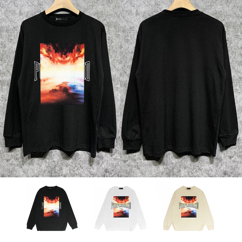 Purple Brand Long Sleeve T-Shirt Long Fashion Loose Long Sleeve Top