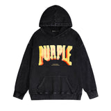 Purple Brand Distressed Hoodie Fashion Old Loose Hooded Sweater