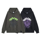 Sp5der Hoodie Spider Web Puff Print Leisure